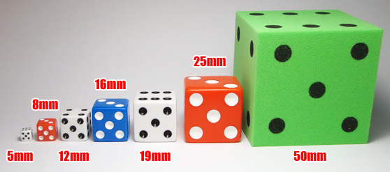 Dice Sizes Explained 8mm 12mm 16mm 19mm 25mm And More